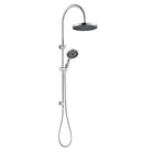 CLIO Round Gooseneck Dual Shower Air Shower Rail Chrome Showers Arova 