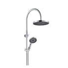 CLIO Round Gooseneck Dual Shower Air Shower Rail Chrome Showers Arova 