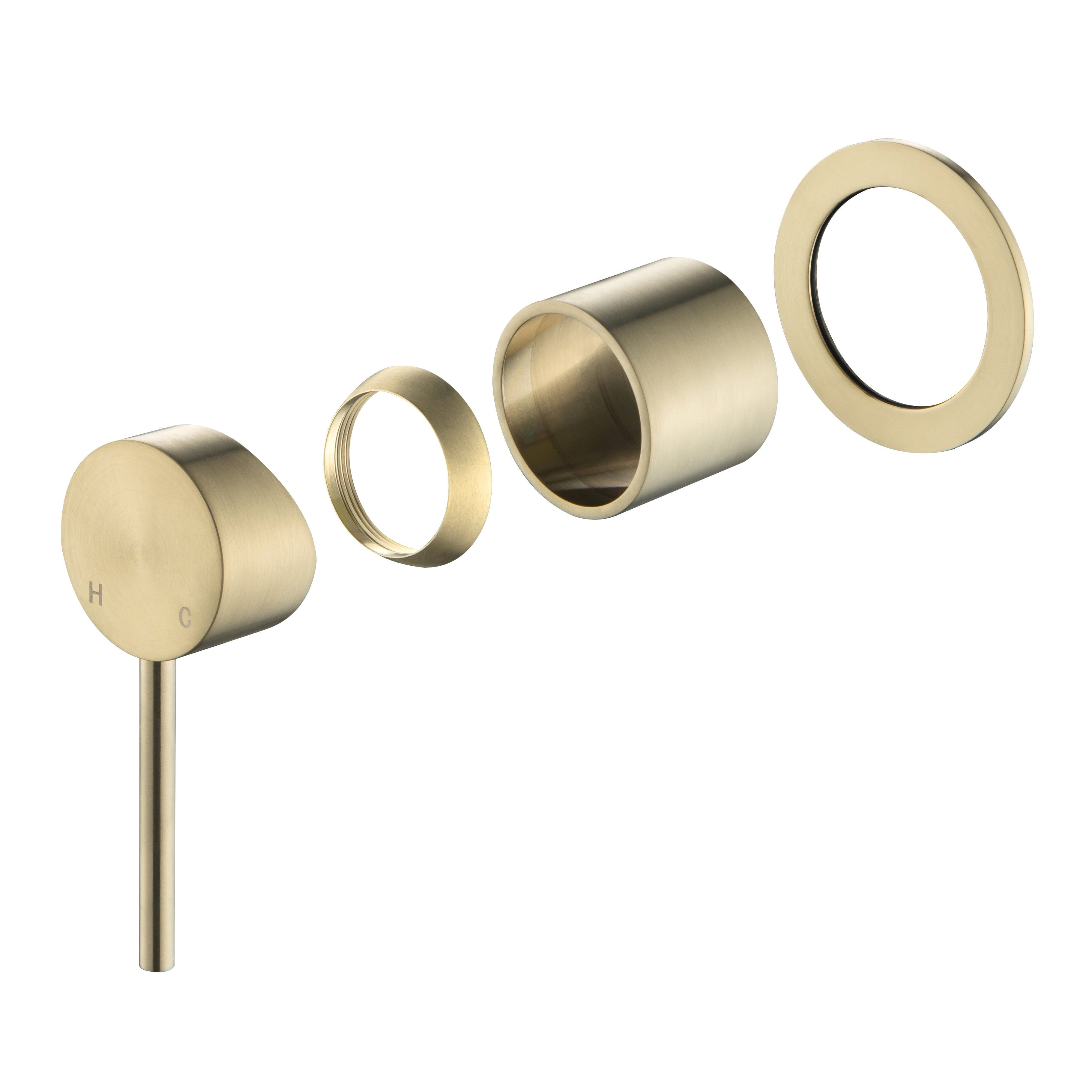 CLIO Round Shower / Bath Mixer Trim Kit Brushed Gold Tapware Arova 