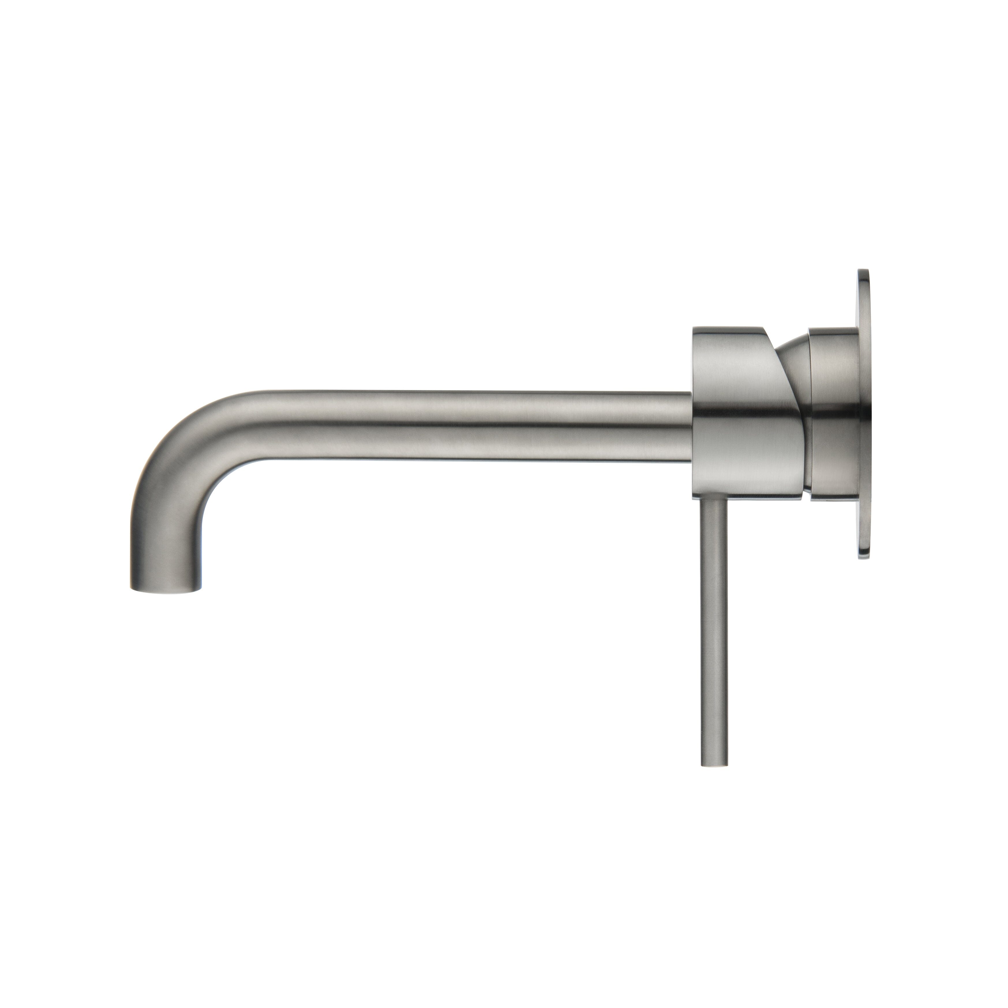 CLIO Round Wall Basin/Bath Mixer Spout Brushed Nickel Tapware Arova 