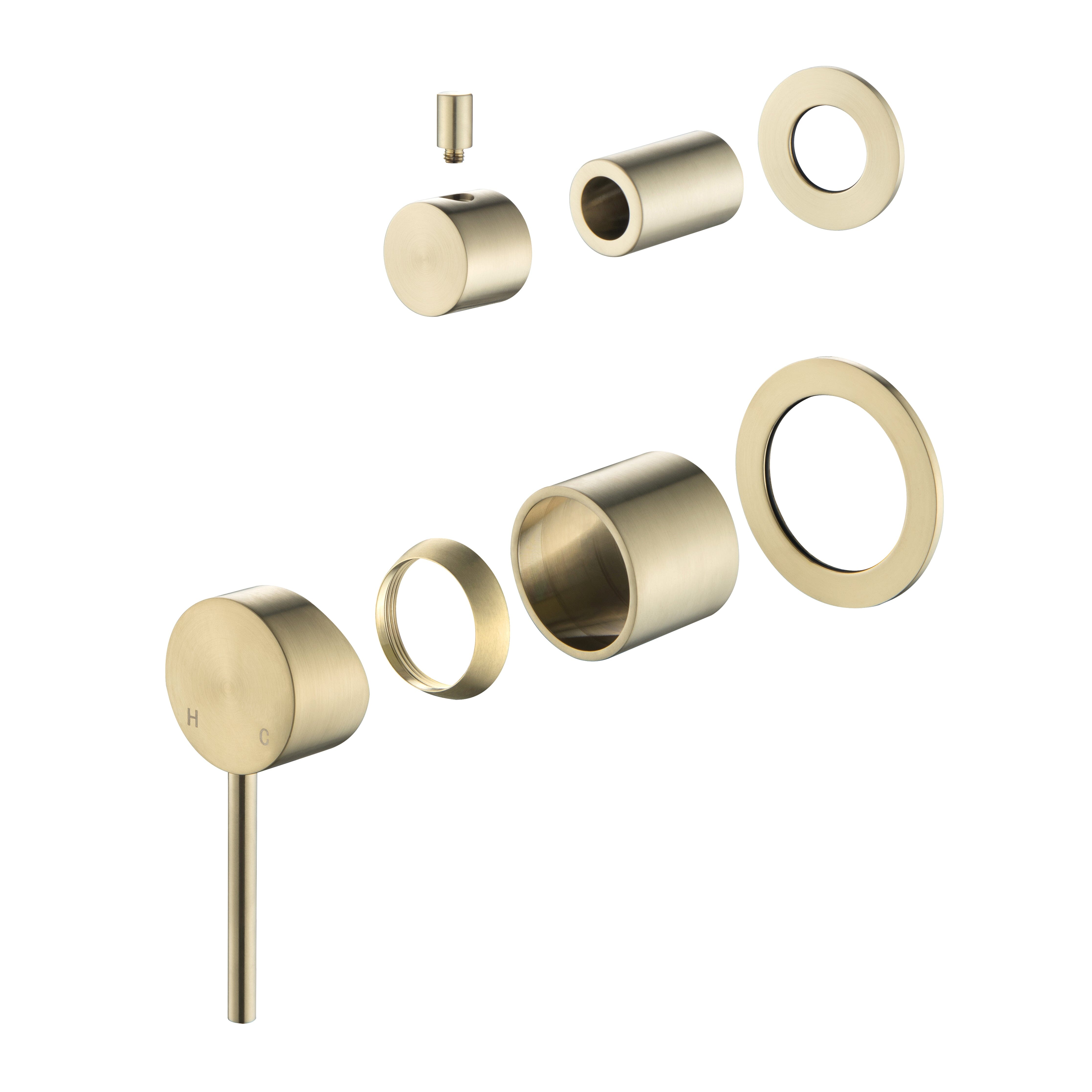 CLIO Shower / Bath Mixer with Divertor Trim Kit Brushed Gold Tapware Arova 