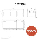 CLOVER 120cm Wall Hung Bathroom Vanity Vanities & Mirrors Arova 