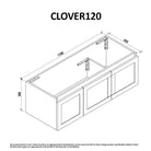 CLOVER 120cm Wall Hung Bathroom Vanity Vanities & Mirrors Arova 