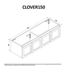 CLOVER 150cm Wall Hung Bathroom Vanity Vanities & Mirrors Arova 