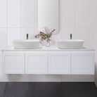 CLOVER 150cm Wall Hung Bathroom Vanity Vanities & Mirrors Arova BLISS Speckled Stone Top 2XCB1201N-Square Gloss White Basin 