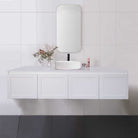 CLOVER 180cm Wall Hung Bathroom Vanity Vanities & Mirrors Arova BLISS Speckled Stone Top CB1108N-Round Gloss White Basin 