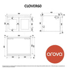 CLOVER 60cm Wall Hung Bathroom Vanity Vanities & Mirrors Arova 