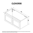 CLOVER 90cm Wall Hung Bathroom Vanity Vanities & Mirrors Arova 