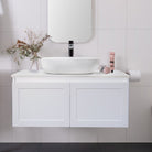 CLOVER 90cm Wall Hung Bathroom Vanity Vanities & Mirrors Arova BLISS Speckled Stone Top CB1201N-Square Gloss White Basin 