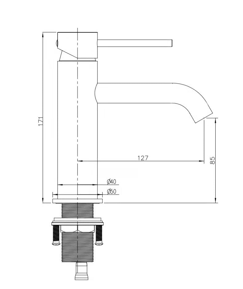 COMO Basin Mixer Matt Black 35mm cartridge Tapware Arova 