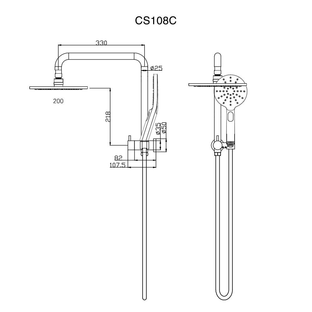 COMO Compact Rain Shower Chrome Showers Arova 