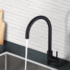 COMO Gooseneck Kitchen Mixer Black Tapware Arova 