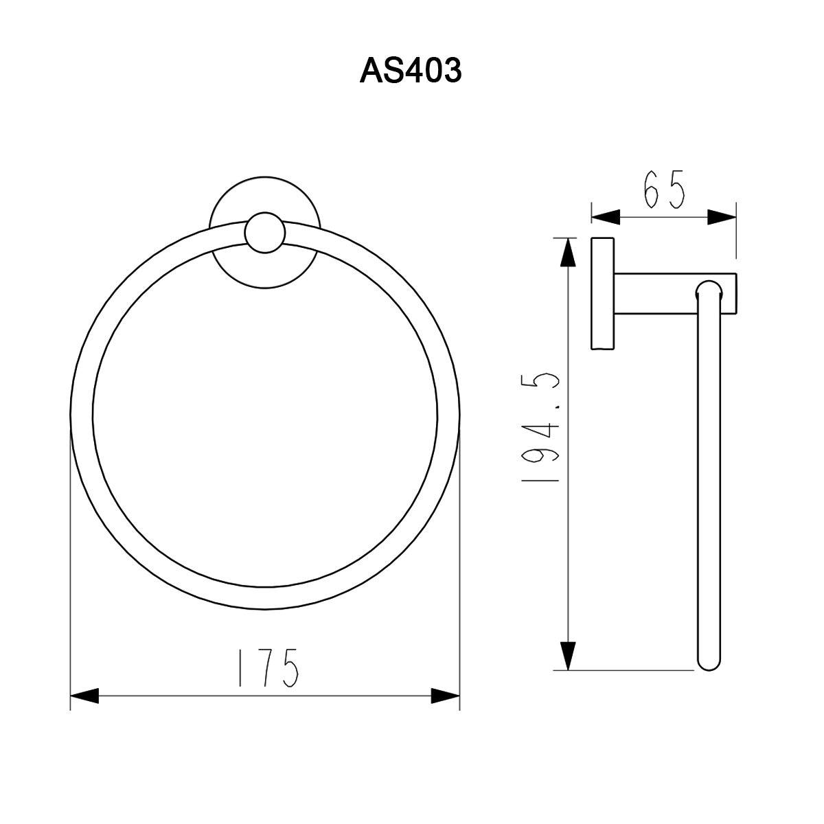 COMO Hand Towel Ring Chrome Accessories Arova 