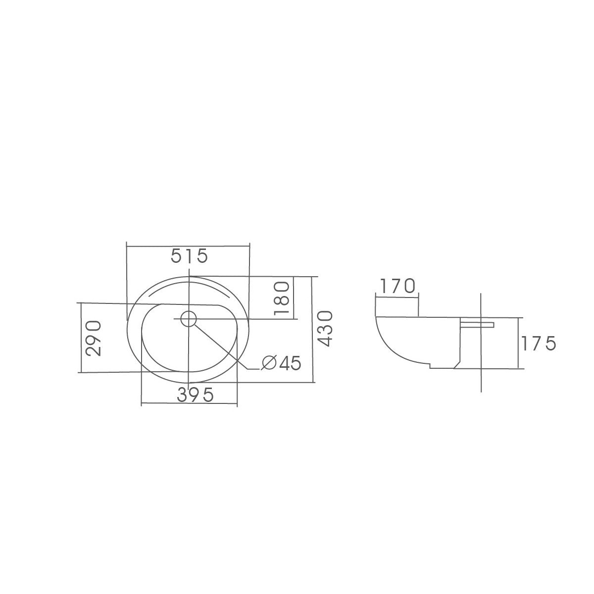 COMO Semi Recess Round Basin Basins ECT 