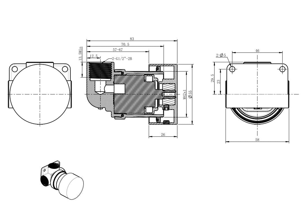 COMO Wall Basin Mixer Set with Progressive Cartridge Chrome Tapware Arova 