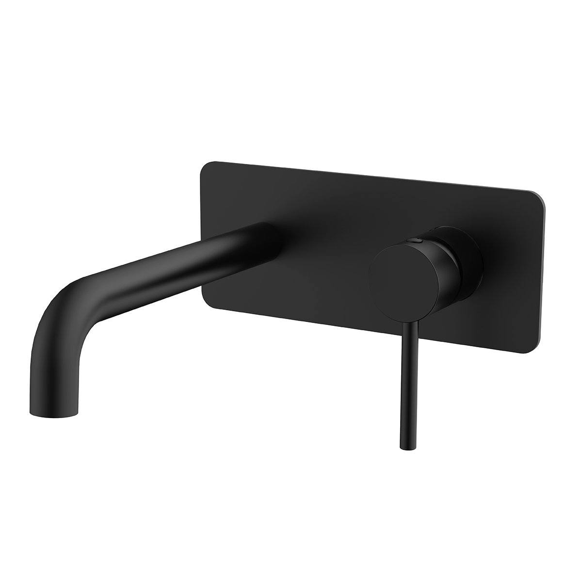 COMO Wall Basin Mixer Spout Matt Black BT404B Tapware Arova 