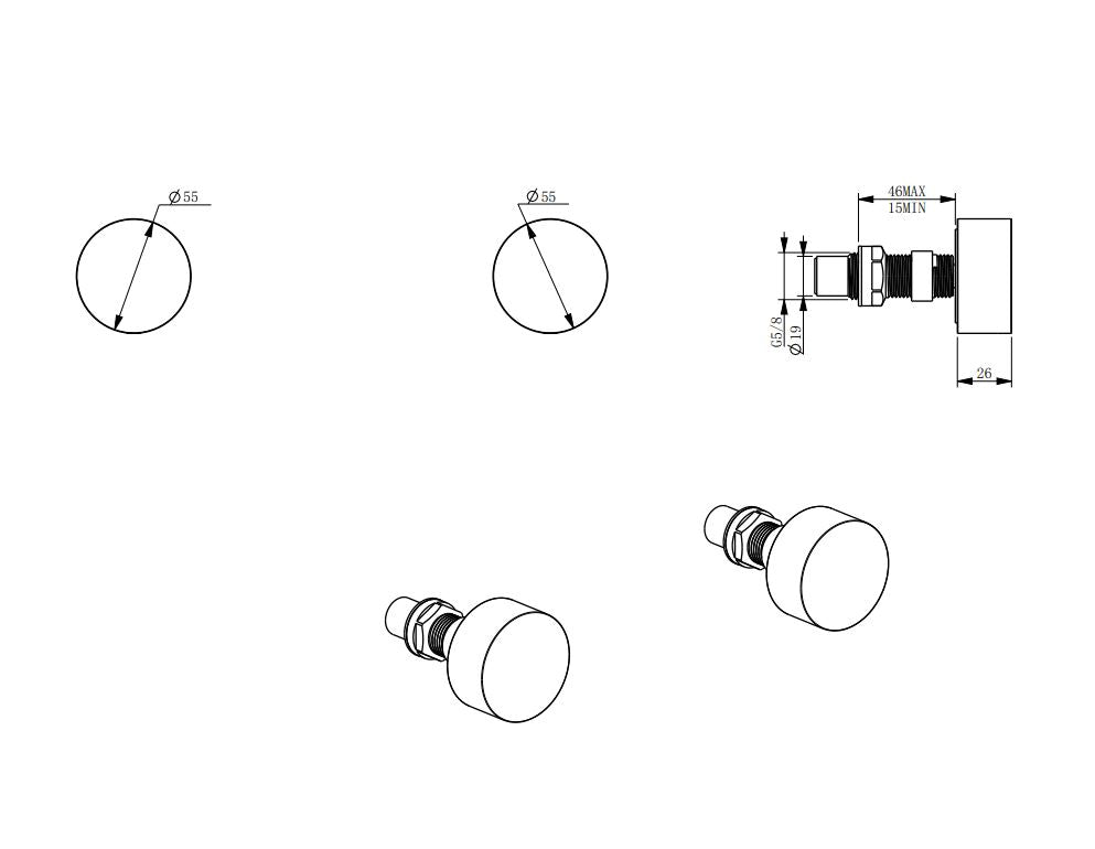 COMO Wall Top Assembly in Chrome Tapware Arova 