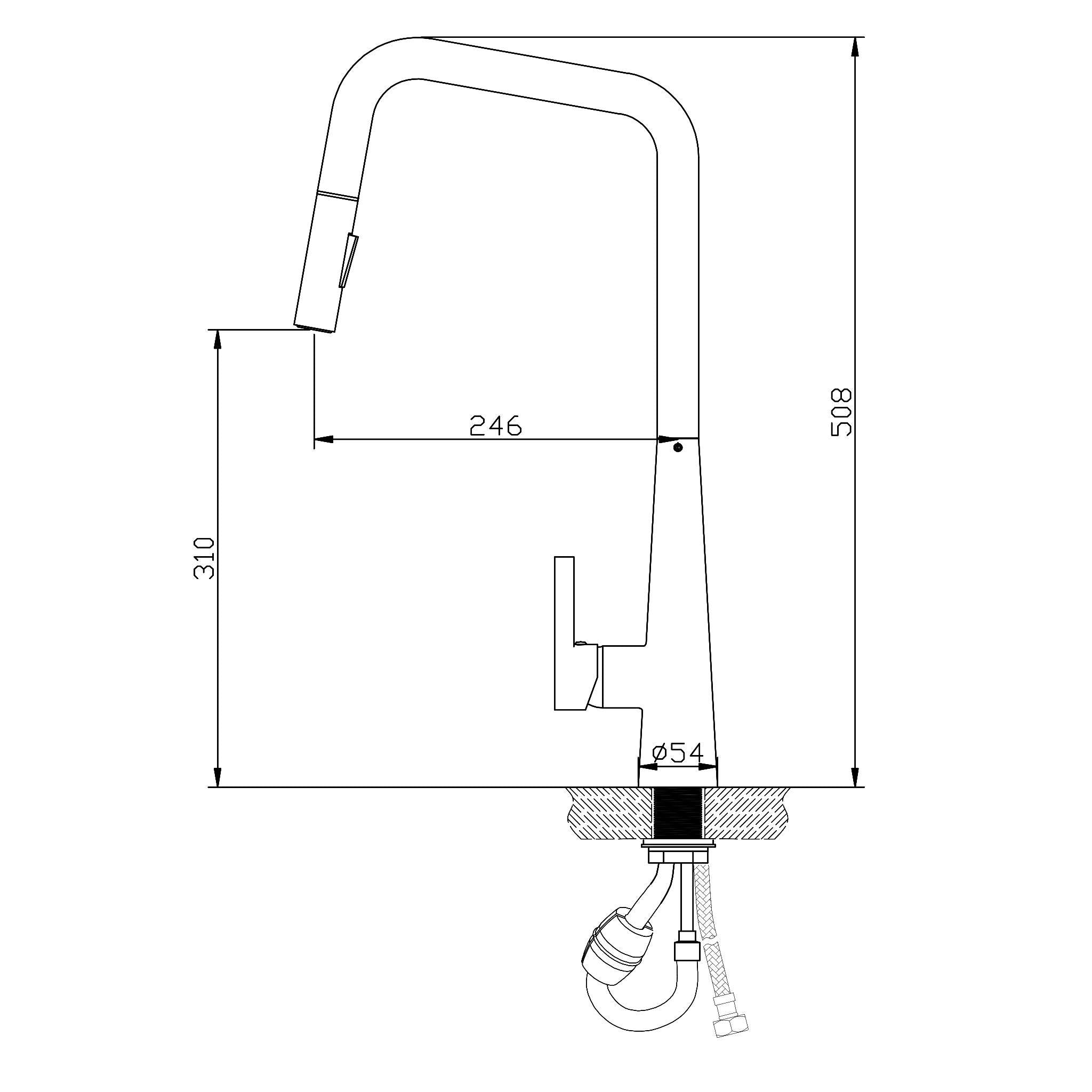 COSA Pull Out Kitchen Mixer with Veggie Spray Tapware Arova 