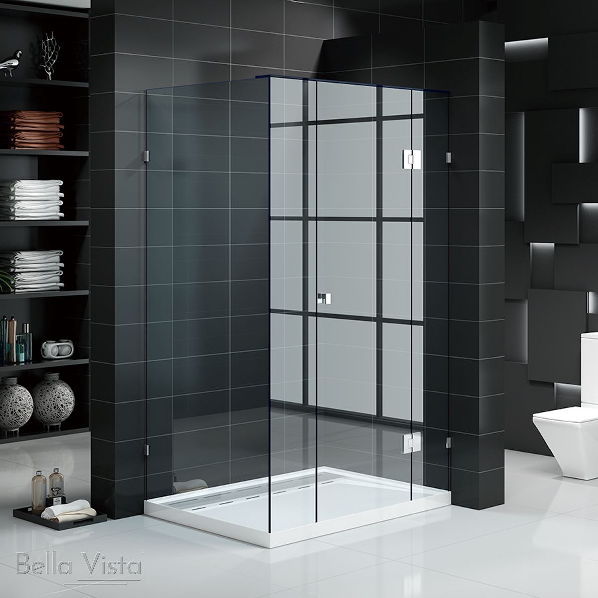 Custom Fully Frameless Shower Screen - Front and Return - Multiple Sizes Showers Bella Vista 