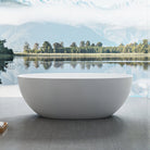 DAWN 1400mm Stone Oval Free Standing Bathtub Matte White Baths AROVA 