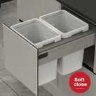 Deluxe S/C 26L Waste Bin For 400mm Cabinet Soft Close Storage Arova Kitchens & Bathrooms 