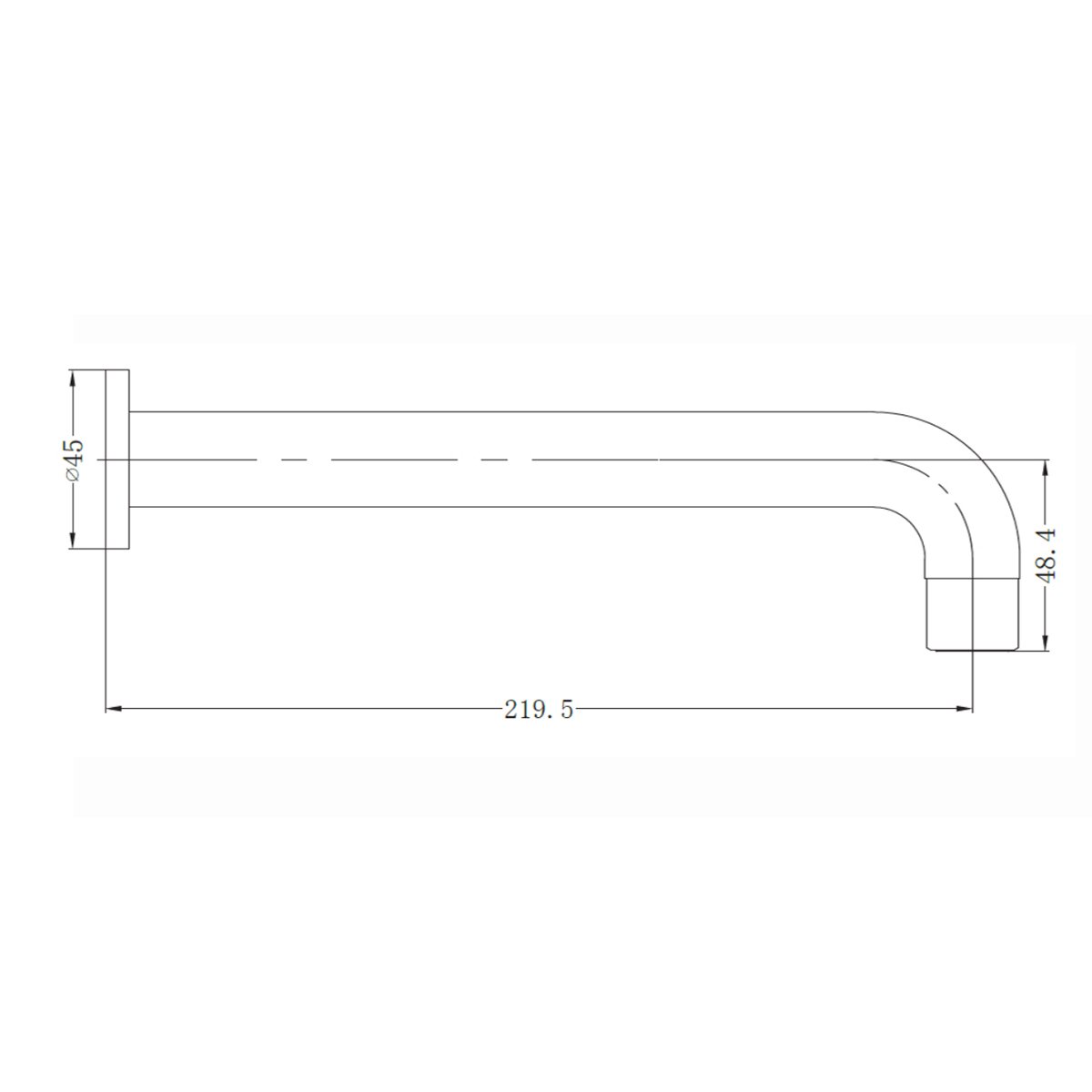 Dolce 220mm Bath Spout Brushed Nickel Tapware Nero 