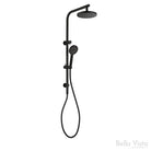 Dual Shower Rail with Rain Fall Head - 'Single Hose' Round Matte Black showers Bella Vista 