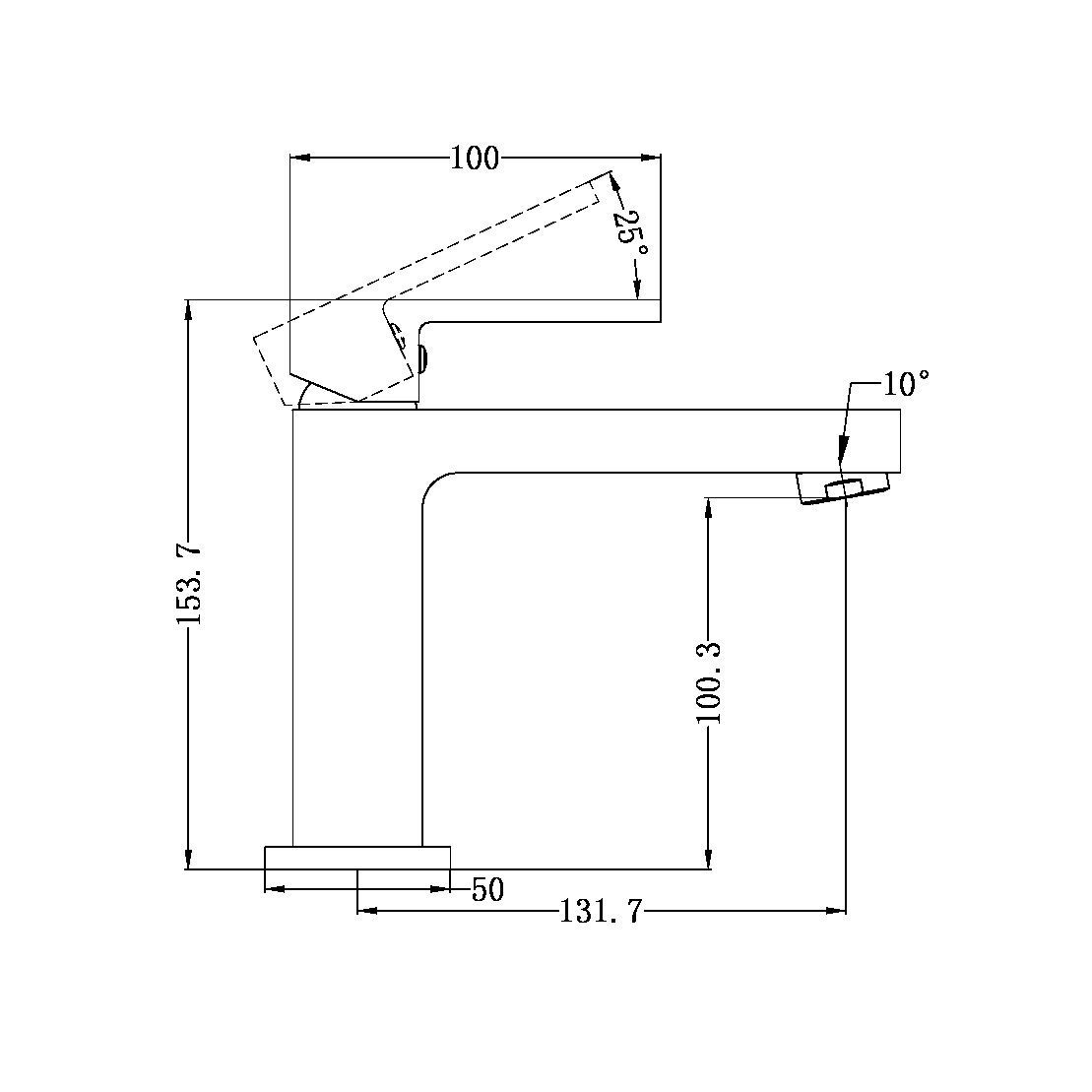 Ecco Basin Mixer Brushed Nickel Tapware Nero 