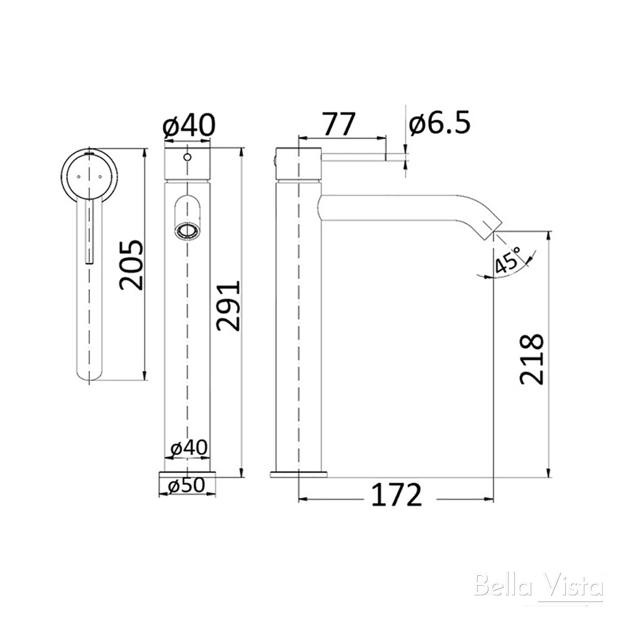 Hali High Rise Basin Mixer Chrome Tapware Bella Vista 