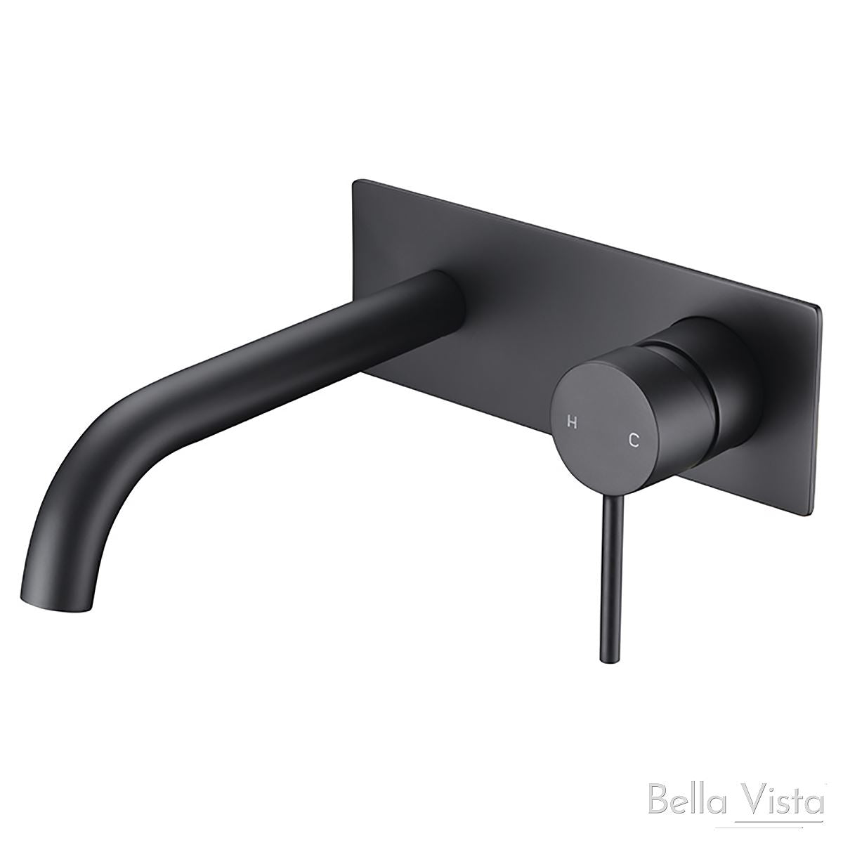 Hali Wall Basin Mixer Matte Black Tapware Bella Vista 