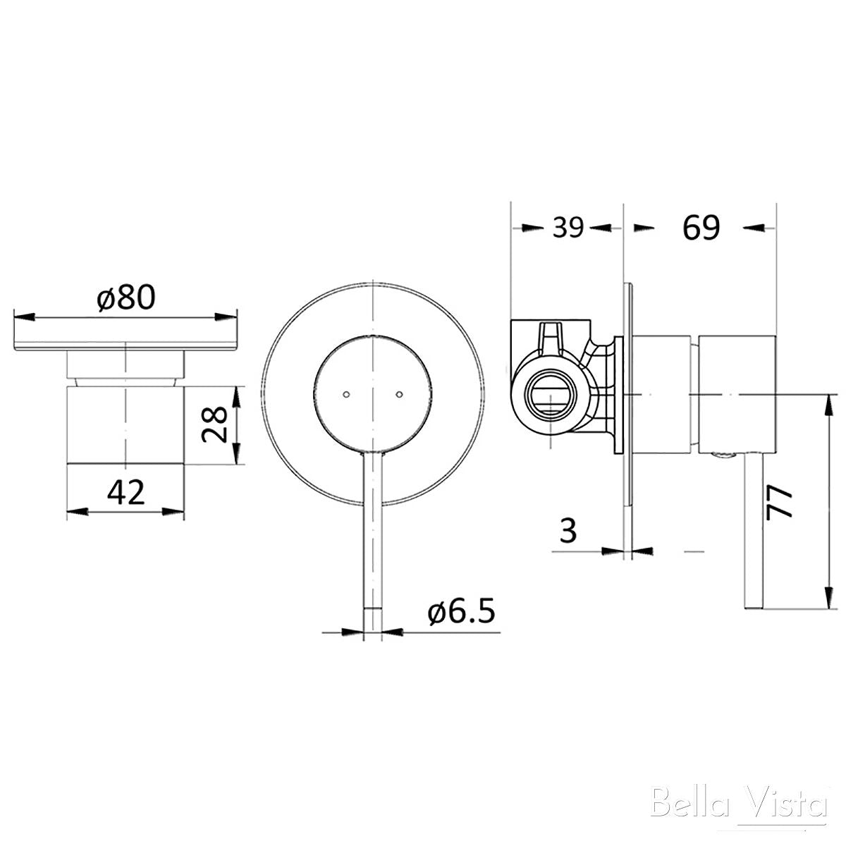 Hali Wall Mixer Brushed Nickel Tapware Bella Vista 