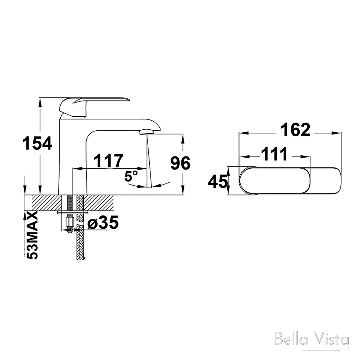 Kara Basin Mixer Chrome Tapware Bella Vista 