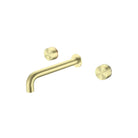 KARA Wall Basin Set 217mm Brushed Gold Tapware Nero 