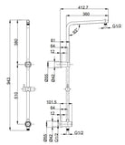 KENZO Multi Function Shower Rail with hose in Chrome Showers ECT 