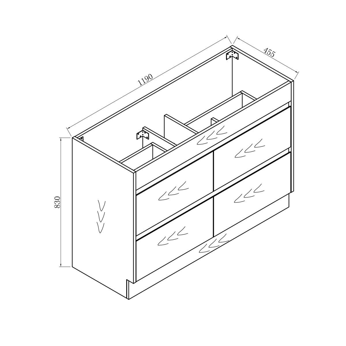 Kingston 120cm Bathroom Vanity Centre Bowl Vanities & Mirrors Arova 