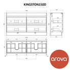 Kingston 150cm Bathroom Vanity Double Bowl Vanities & Mirrors Arova 