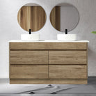 Kingston 150cm Bathroom Vanity Double Bowl Vanities & Mirrors Arova Bliss Quartz Stone Top 2XCB1108N-Round Gloss White Basin 