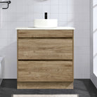 Kingston 75cm Bathroom Vanity Vanities & Mirrors Arova Bliss Quartz Stone Top CB1108N-Round Gloss White Basin 