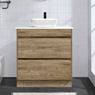 Kingston 75cm Bathroom Vanity Vanities & Mirrors Arova Bliss Quartz Stone Top CB1201N-Square Gloss White Basin 