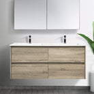 KRIS 120cm Oak Timber Wall Hung Double Vanity Vanities & Mirrors Arova Cabinet Only- No Top - 