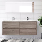 KRIS 150cm Oak Timber Wall Hung Vanity Vanities & Mirrors Arova Ceramic Top with Integrated DOUBLE Basin - 