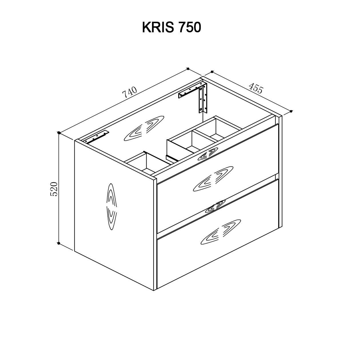 KRIS 75cm Timber Wall Hung Vanity Vanities & Mirrors Arova 