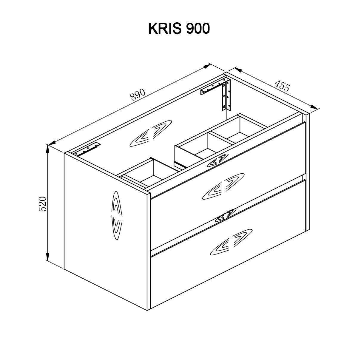 KRIS 90cm Oak Wall Hung Vanity Vanities & Mirrors Arova 