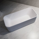 KUBO 1500mm Ribbed Groove Freestanding Bathtub Matte White Baths Arova 