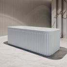 KUBO 1500mm Ribbed Groove Freestanding Bathtub Matte White Baths Arova 