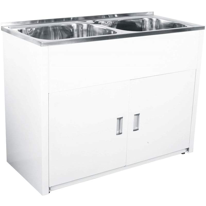 LAVASSA Double Bowl 2x45L Laundry Trough& Cabinet Sinks ECT 