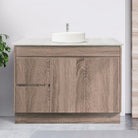 LOGAN 120cm Timber Bathroom Vanity Vanities & Mirrors Arova Bliss Quartz Stone Top Drawer on Left CB1108N-Round Gloss White Basin