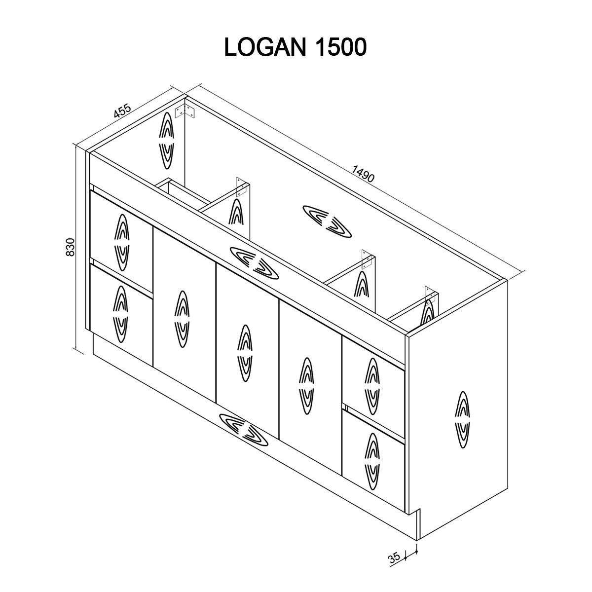 LOGAN 150cm Timber Bathroom Vanity Vanities & Mirrors Arova 