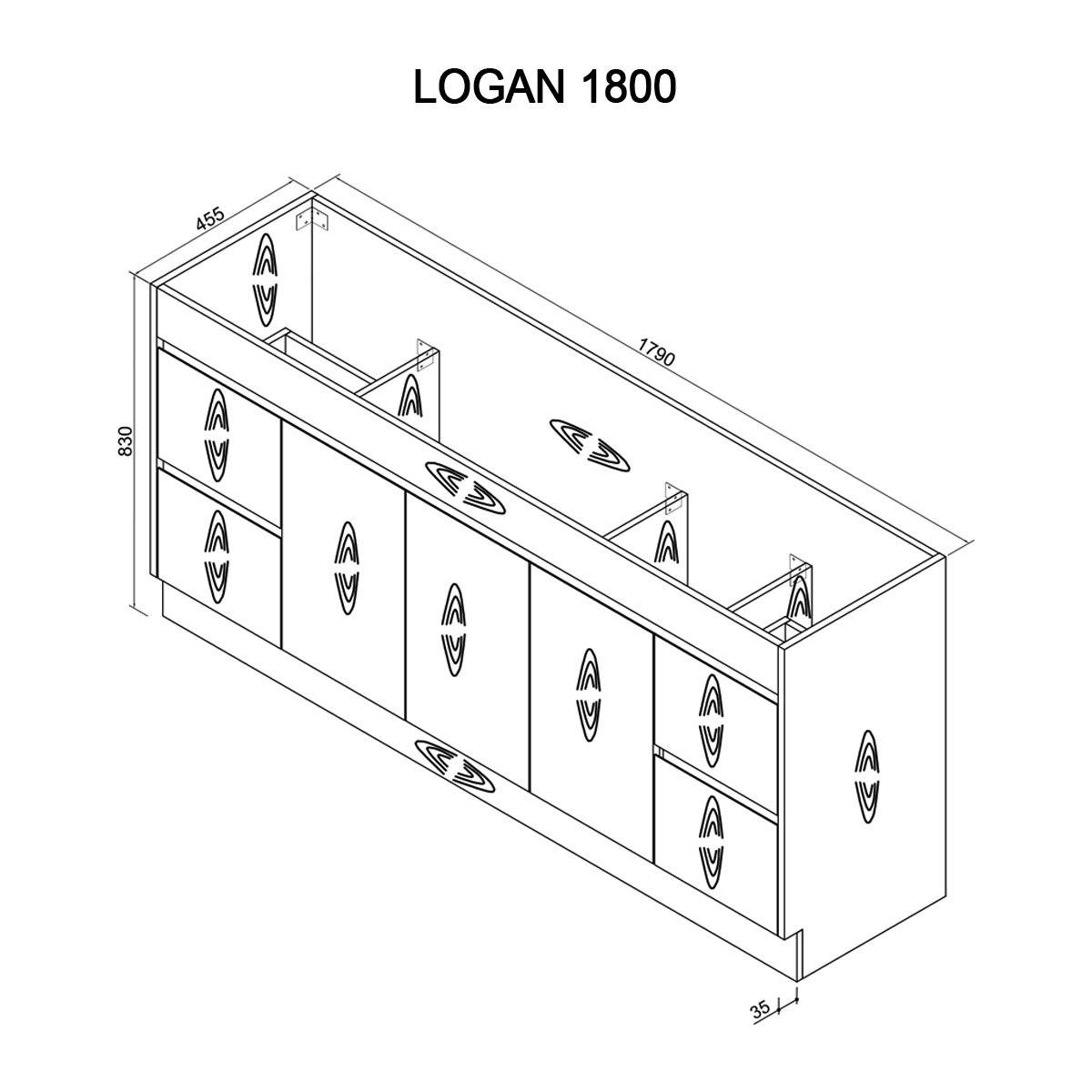 LOGAN 180cm Timber Bathroom Vanity Vanities & Mirrors Arova 