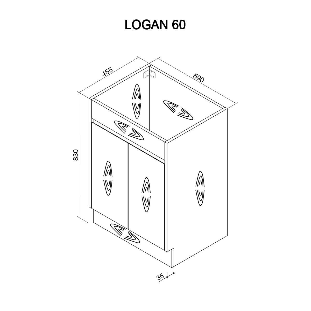 LOGAN 60cm Timber Bathroom Vanity Vanities & Mirrors Arova 